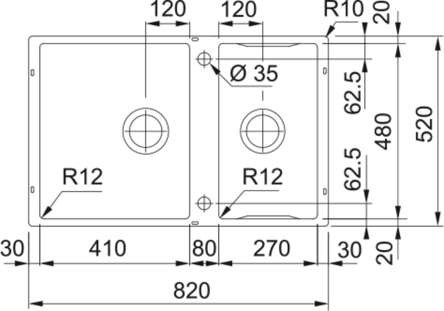 Franke Box Center BWX 120 41 - 27 Undermount SS 1.5 Bowl Sink & Accessories Pack 122.0611.737 - The Tap Specialist