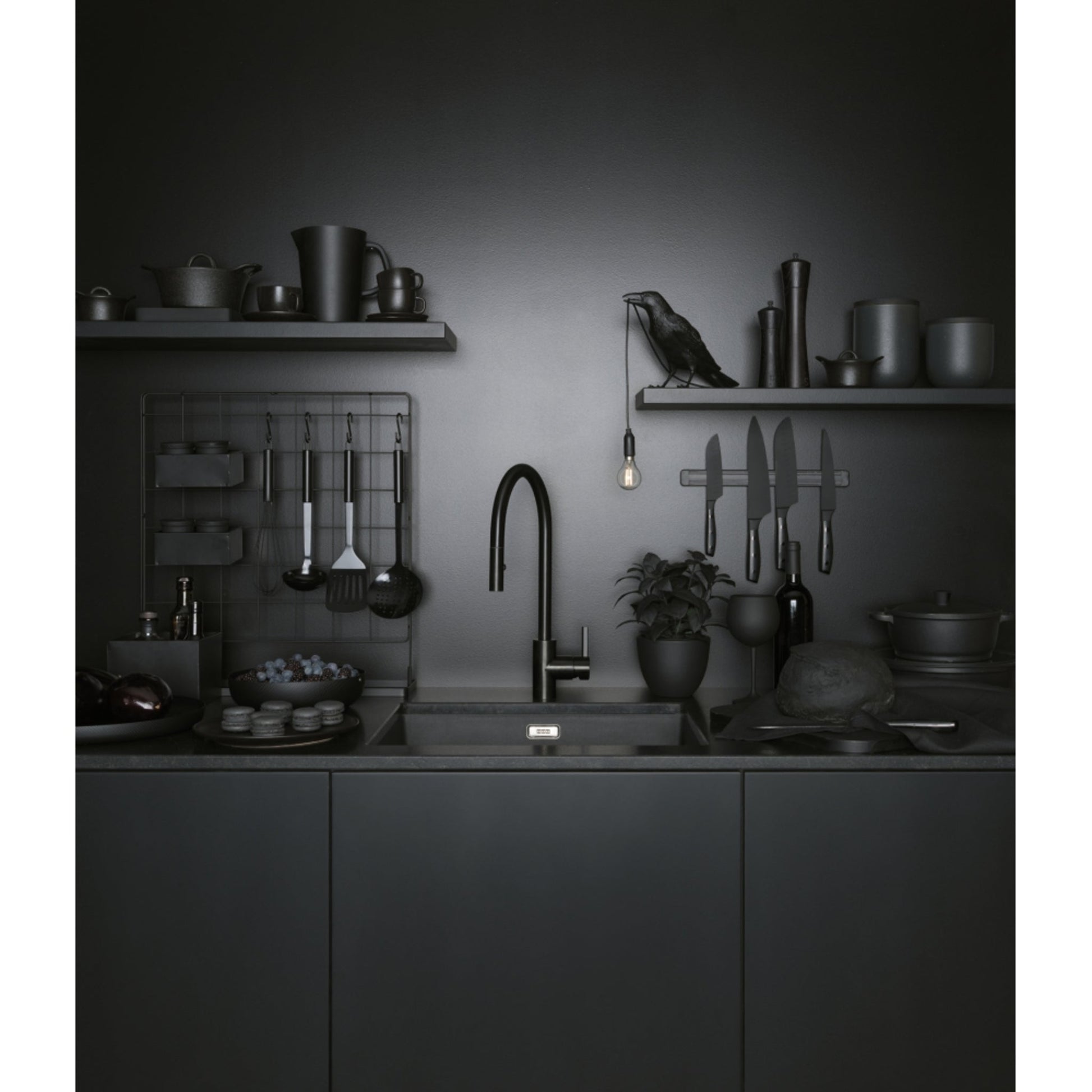 Franke Eos Neo Pull Down Spray Industrial Black Kitchen Tap - The Tap Specialist