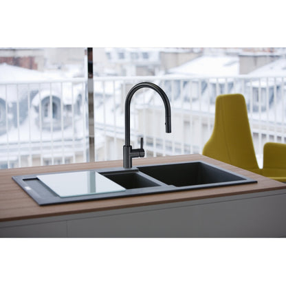 Franke Eos Neo Pull Down Spray Industrial Black Kitchen Tap - The Tap Specialist