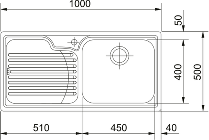 Franke Galassia Inset GAX 611 Drainer Steel Sink - The Tap Specialist