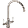 Franke Gloriana Classic Bridge Kitchen Mixer Tap Polished Nickel 115.0712.046 - The Tap Specialist