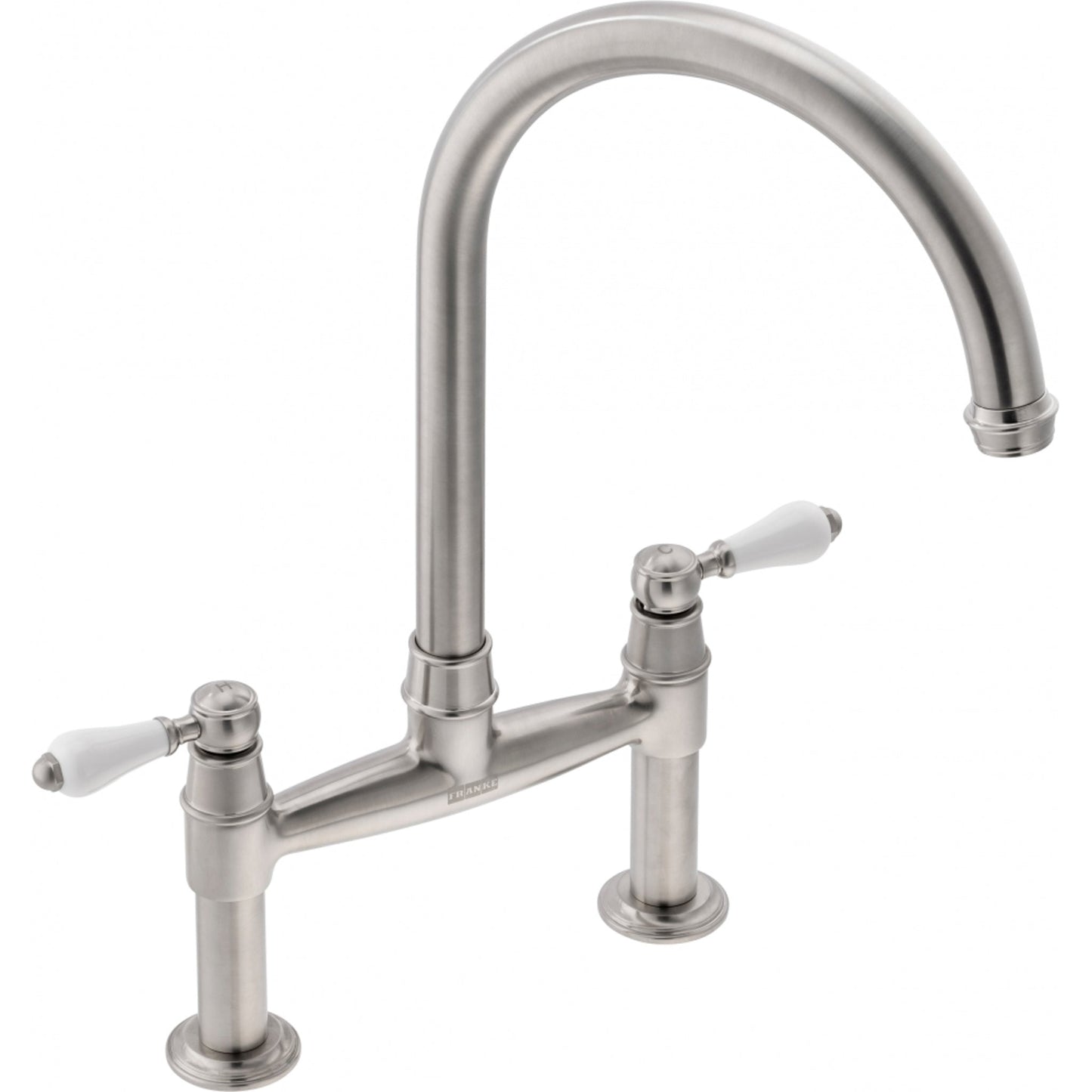 Franke Gloriana Classic Bridge Lever Low Pressure J - Spout Decor Steel Kitchen Tap - The Tap Specialist