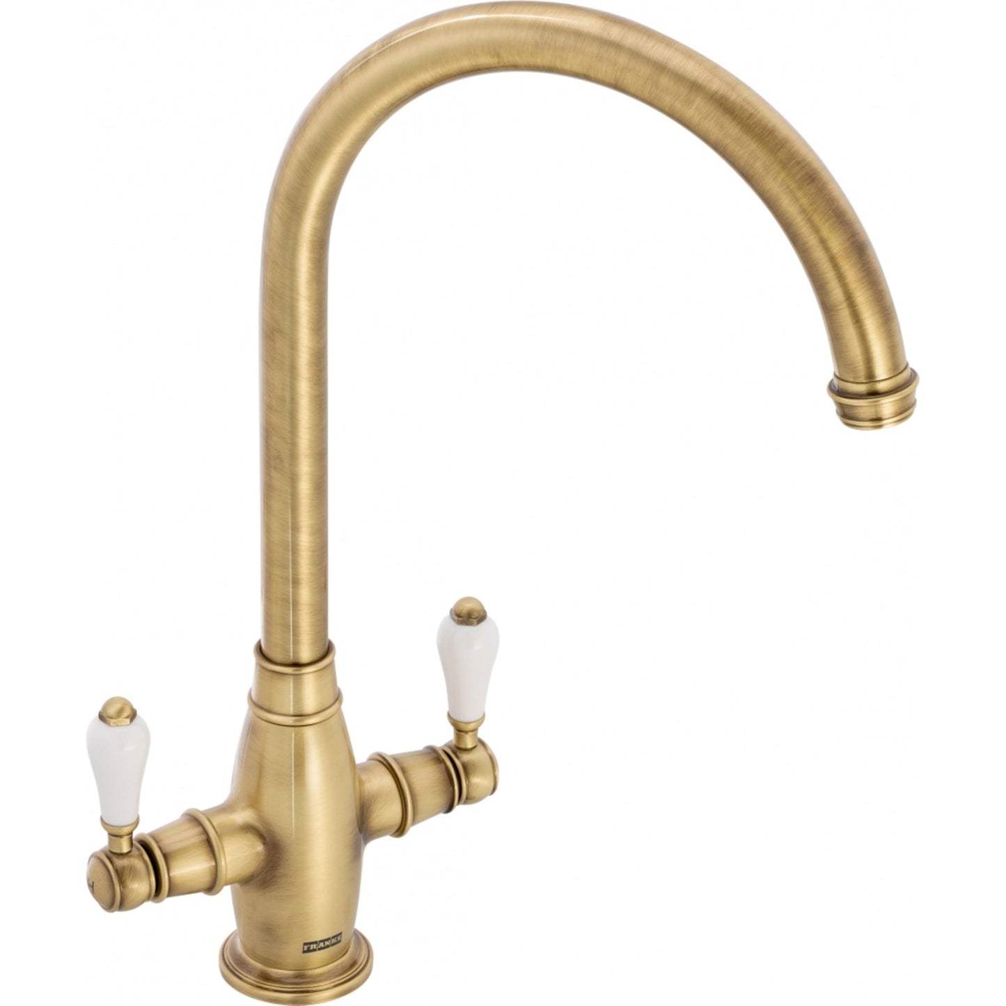 Franke Gloriana Classic Twin Lever J - Spout Brass Kitchen Tap 115.0712.038 - The Tap Specialist