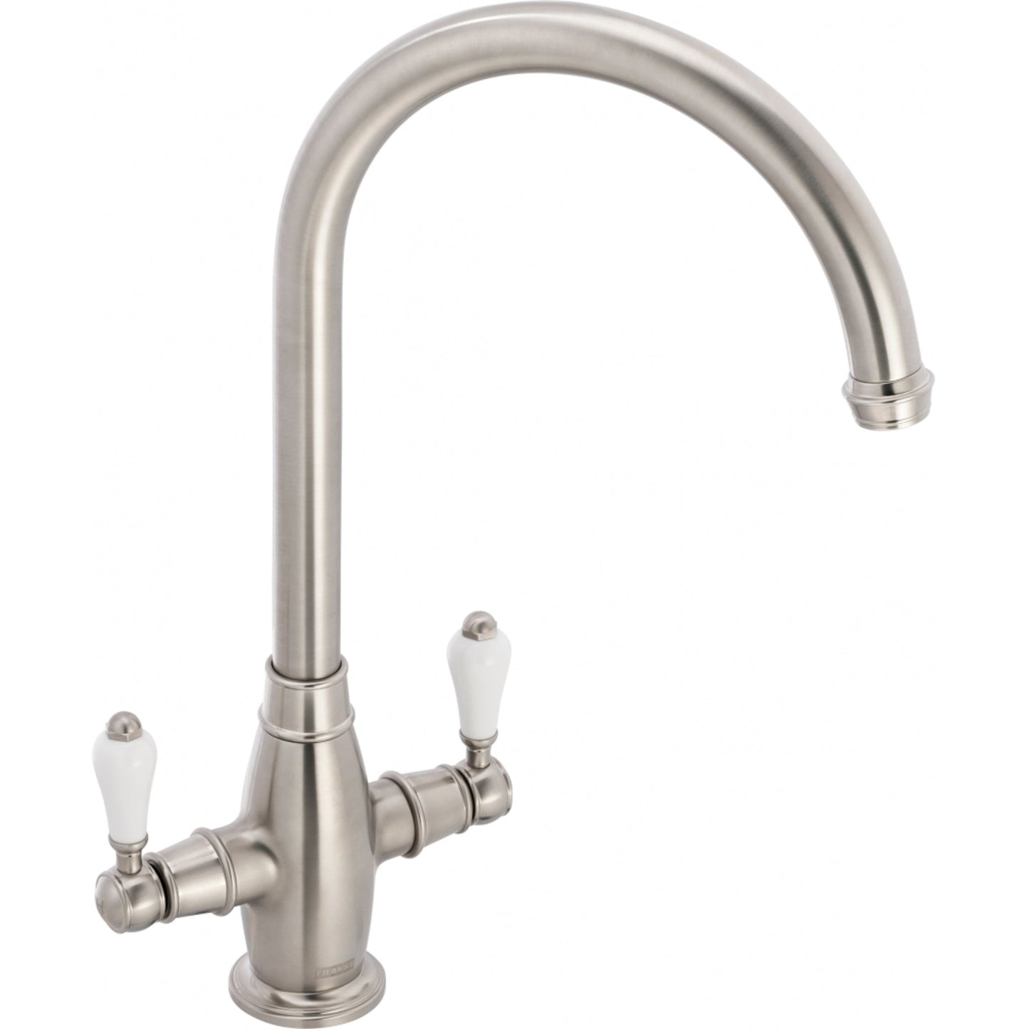 Franke Gloriana Classic Twin Lever J - Spout Decor Steel Kitchen Tap 115.0712.036 - The Tap Specialist