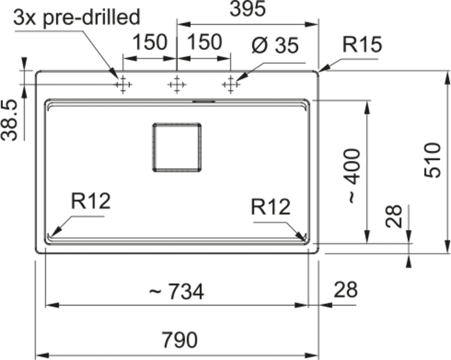 Franke Kubus 2 Pro KNG 610 - 73 FTL Inset Sink - The Tap Specialist