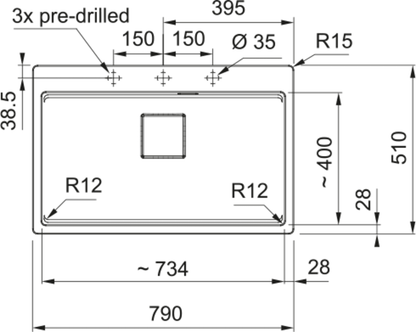 Franke Kubus 2 Pro KNG 610 - 73 FTL Inset Sink - The Tap Specialist