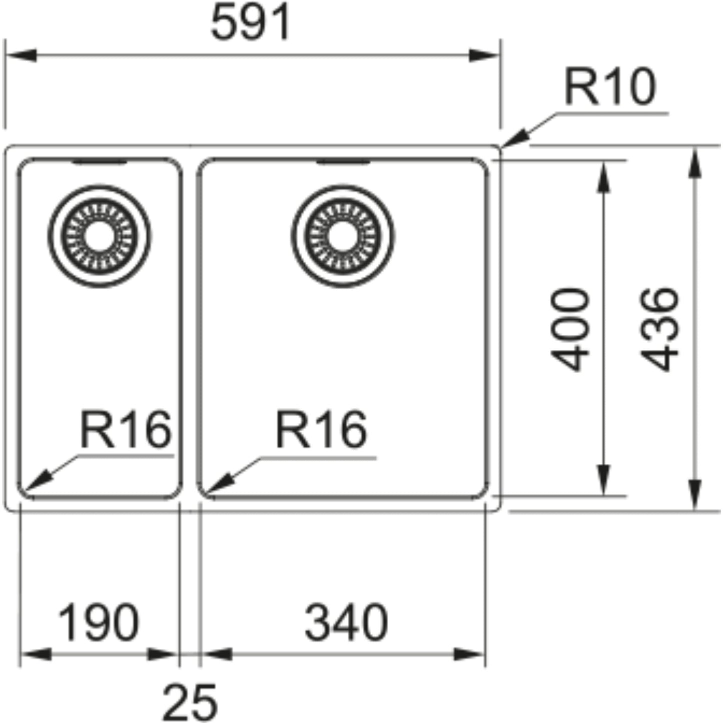 Franke Maris MRX 260/160 - 34 - 19 LHSB 127.0637.546 - The Tap Specialist