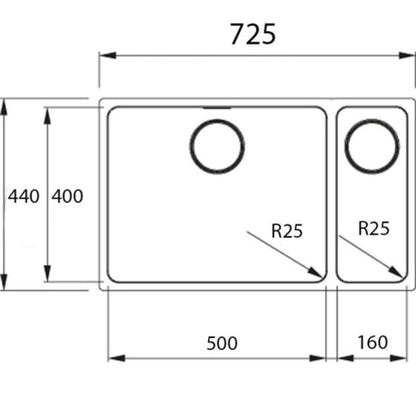 Franke Mythos 1.5 Bowl Sink Dimensions Diagram