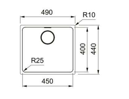 Franke Mythos Undermount SB Sink SS Kitchen Sink MYX110 - 45 122.0606.949 - The Tap Specialist