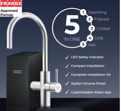 Franke Mythos Water Hub 5 - in - 1 Electronic Stainless Steel Tap 160.0709.102 - The Tap Specialist
