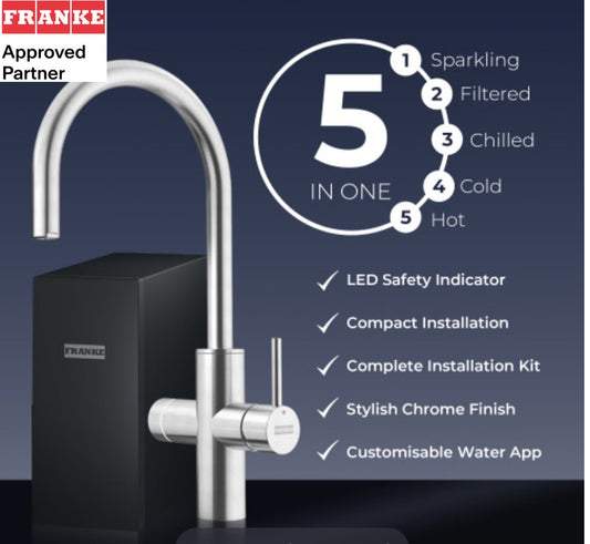 Franke Mythos Water Hub 5 - in - 1 Electronic Stainless Steel Tap 160.0709.102 - The Tap Specialist