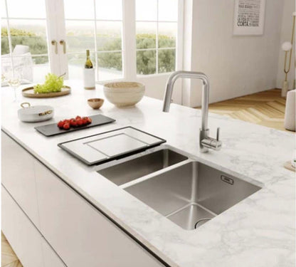 Franke MYX 160 - 50 - 16 Mythos 1.5 Bowl Undermount Sink | Stainless Steel - The Tap Specialist