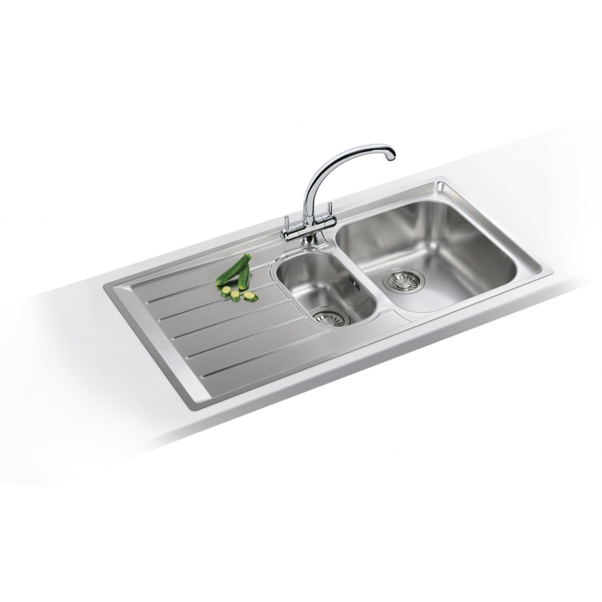 Franke Neptune Inset NEX 251 Single Drainer Steel Sink - The Tap Specialist