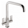 Franke Orlando Twin Lever U - Spout Polished Nickel Kitchen Tap 115.0711.943 - The Tap Specialist