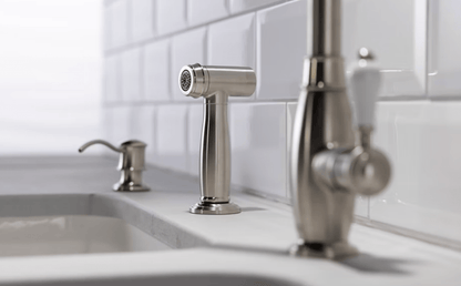 Franke Perla Pull - Out Rinse Decor Steel 112.0712.052 - The Tap Specialist