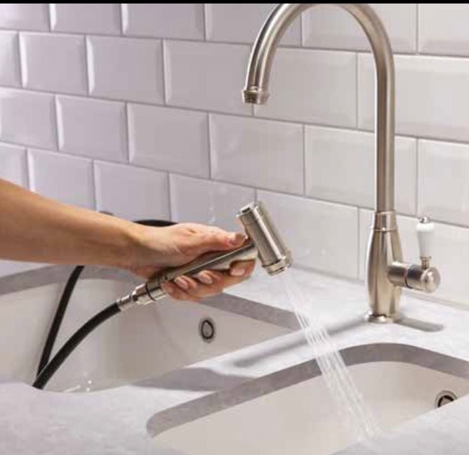 Franke Perla Pull - Out Rinse Decor Steel 112.0712.052 - The Tap Specialist