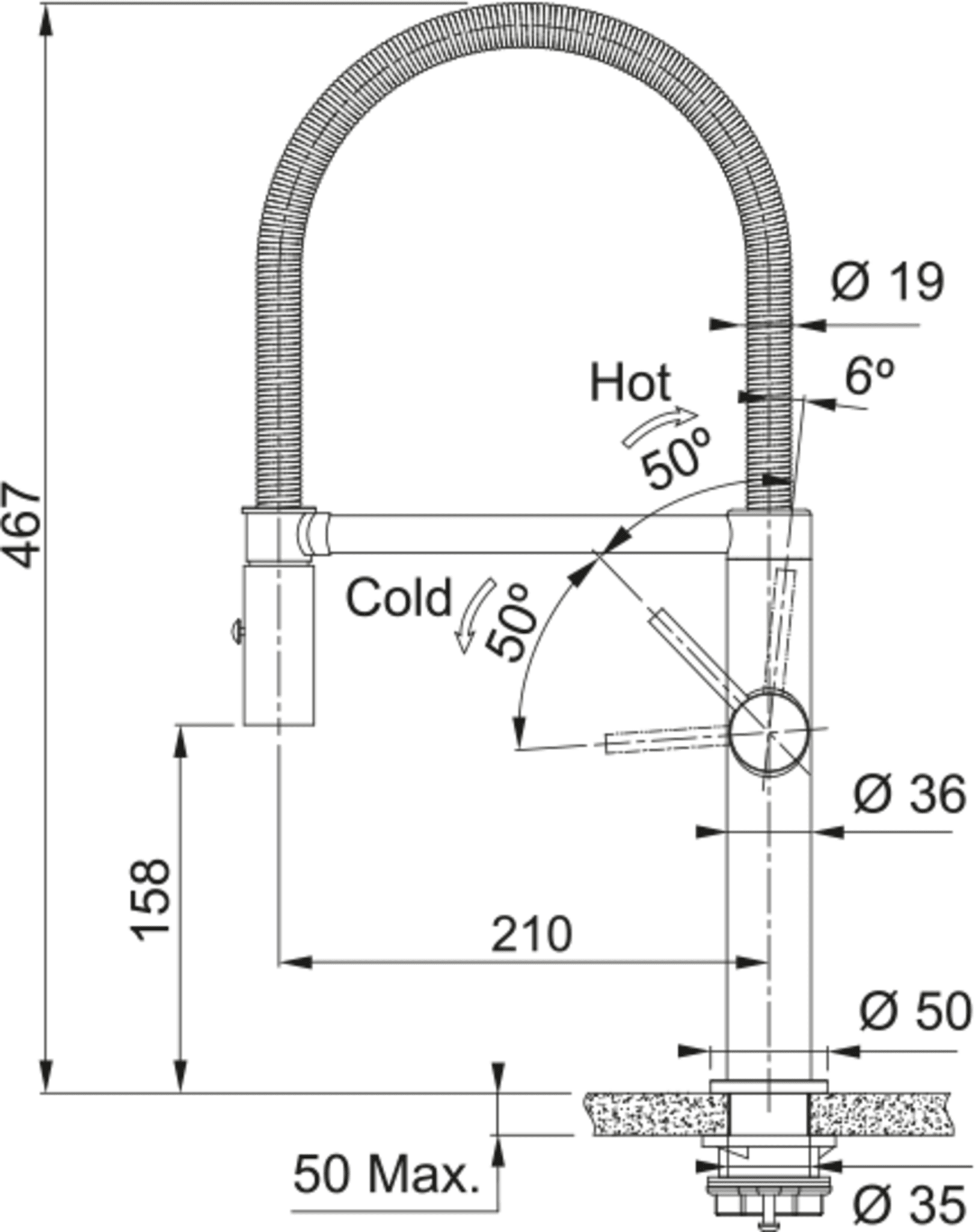 Franke Pescara 2.0 Semi Pro Side Lever Stainless Steel Tap - The Tap Specialist