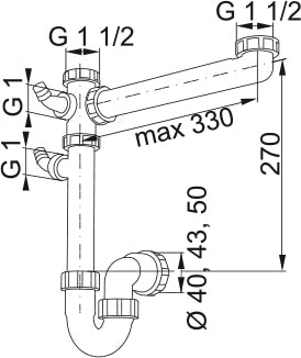 Franke Siphon 1 Plumbing Kit For 1 Bowl Kitchen Sink - 112.0059.946 - The Tap Specialist