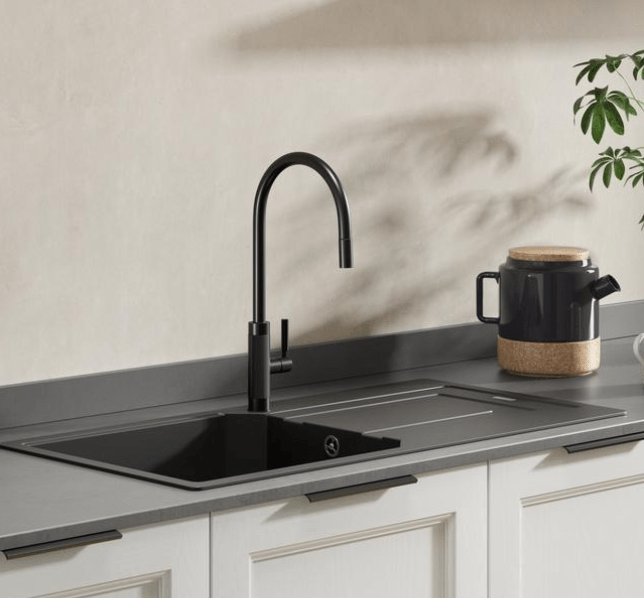Franke Tessuto J Spout Pull - Out Kitchen Tap – Matt Black | 115.0691.518 - The Tap Specialist