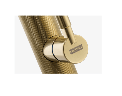 Franke Tessuto L Shape Spout Gold Kitchen Mixer Tap - The Tap Specialist