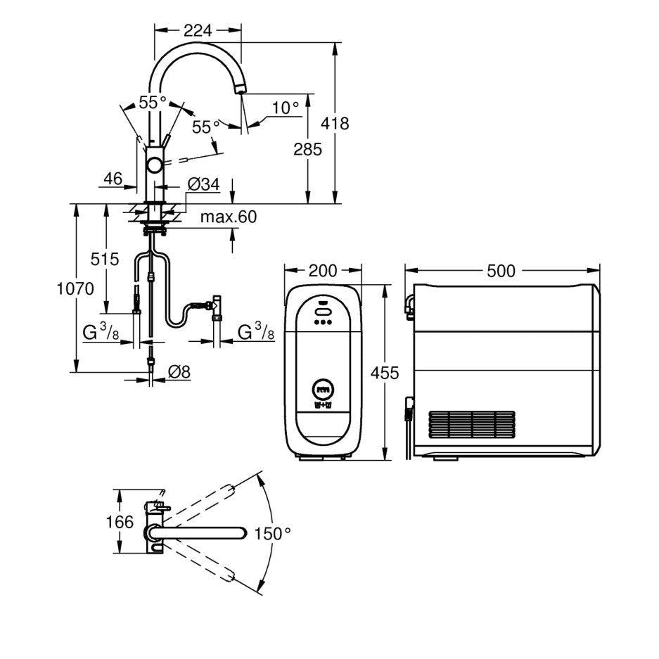 Grohe Blue Home Duo Starter Tap Kit C - Spout - The Tap Specialist