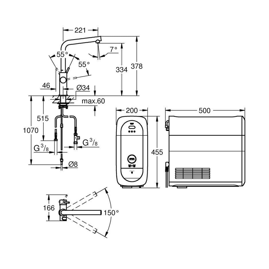 Grohe Blue Home Duo Starter Tap Kit, Single Lever - The Tap Specialist