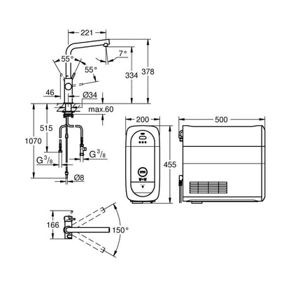 Grohe Blue Home Duo Starter Tap Kit, Single Lever - The Tap Specialist