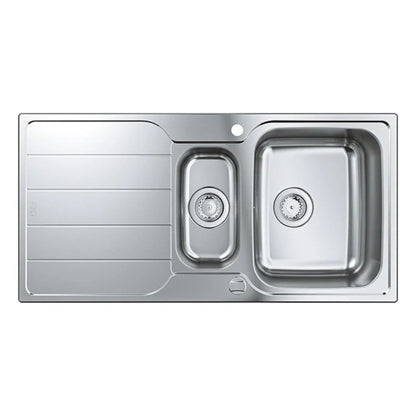 Grohe Kitchen Sink K500 Stainless Steel with Drainer 1.5 Bowl 31572SD1 - The Tap Specialist