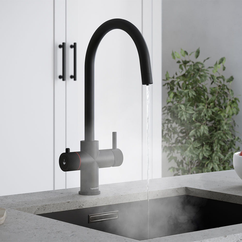 Hanstrom 3 - in - 1 Swan Instant Boiling Water Tap - The Tap Specialist