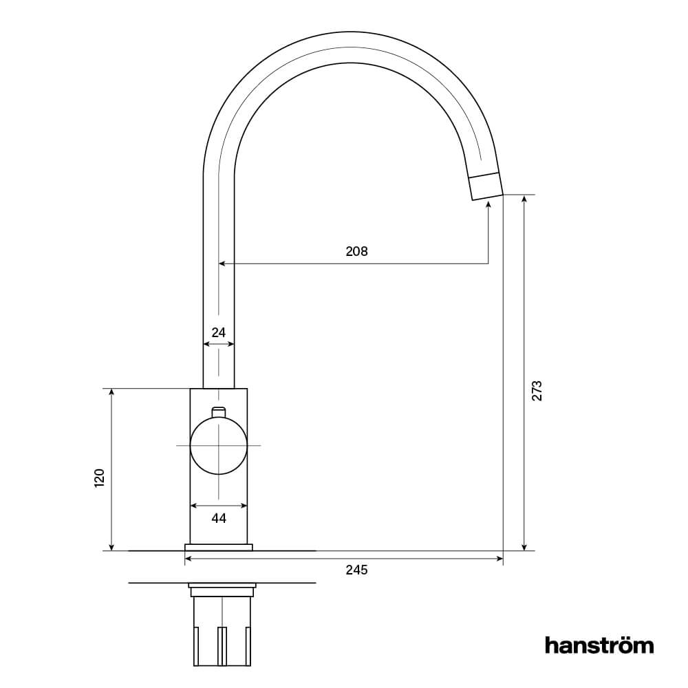 Hanstrom 3 - in - 1 Swan Instant Boiling Water Tap - The Tap Specialist