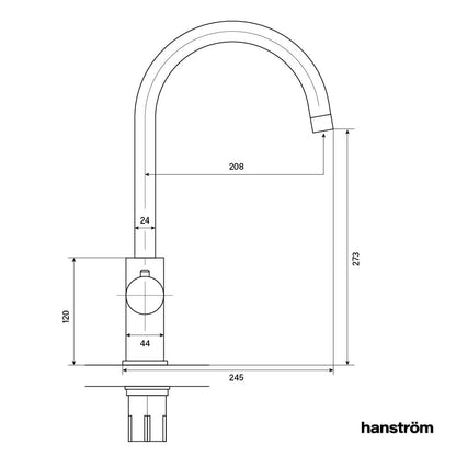 Hanstrom 3 - in - 1 Swan Instant Boiling Water Tap - The Tap Specialist