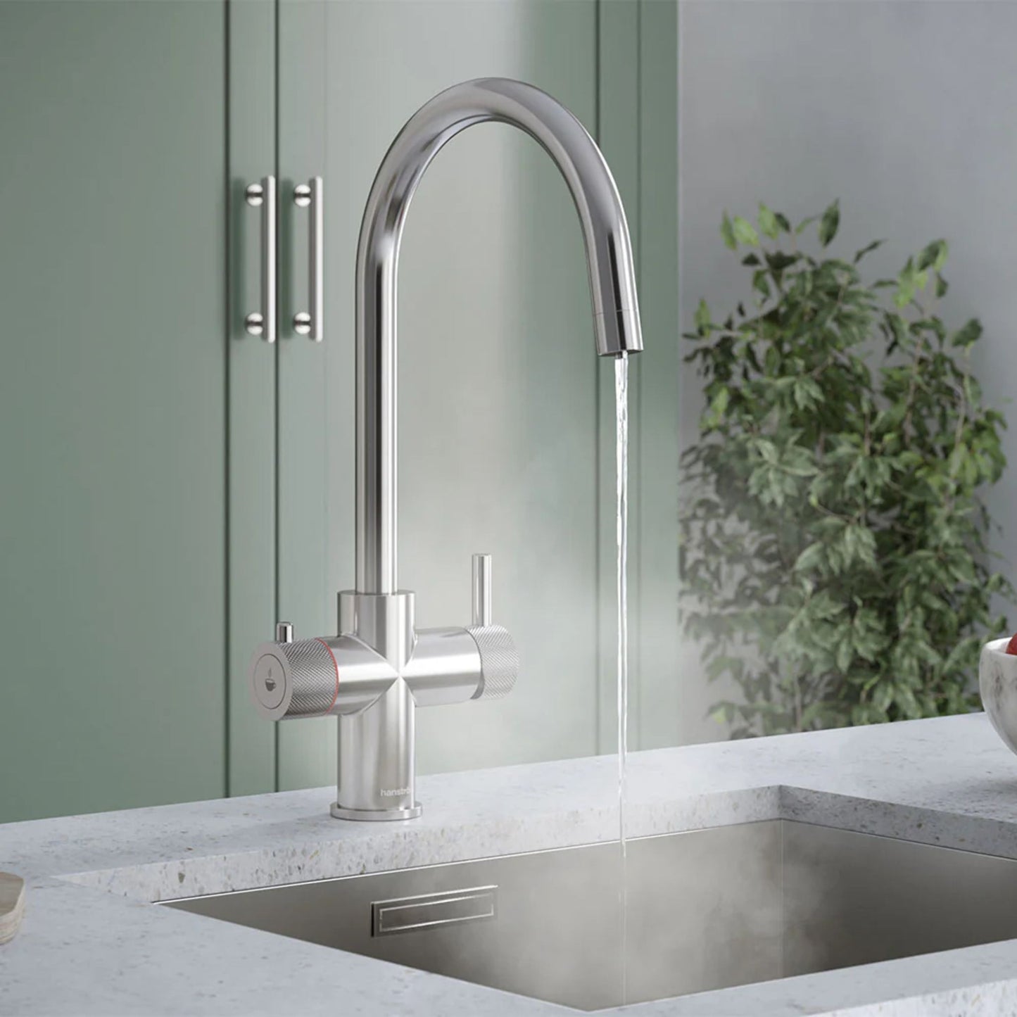 Hanstrom 3 - in - 1 Swan Touch Instant Boiling Water Tap - The Tap Specialist