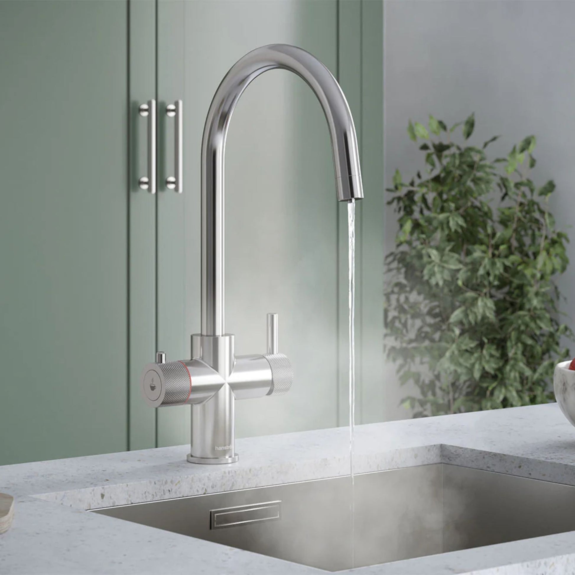 Hanstrom 3 - in - 1 Swan Touch Instant Boiling Water Tap - The Tap Specialist