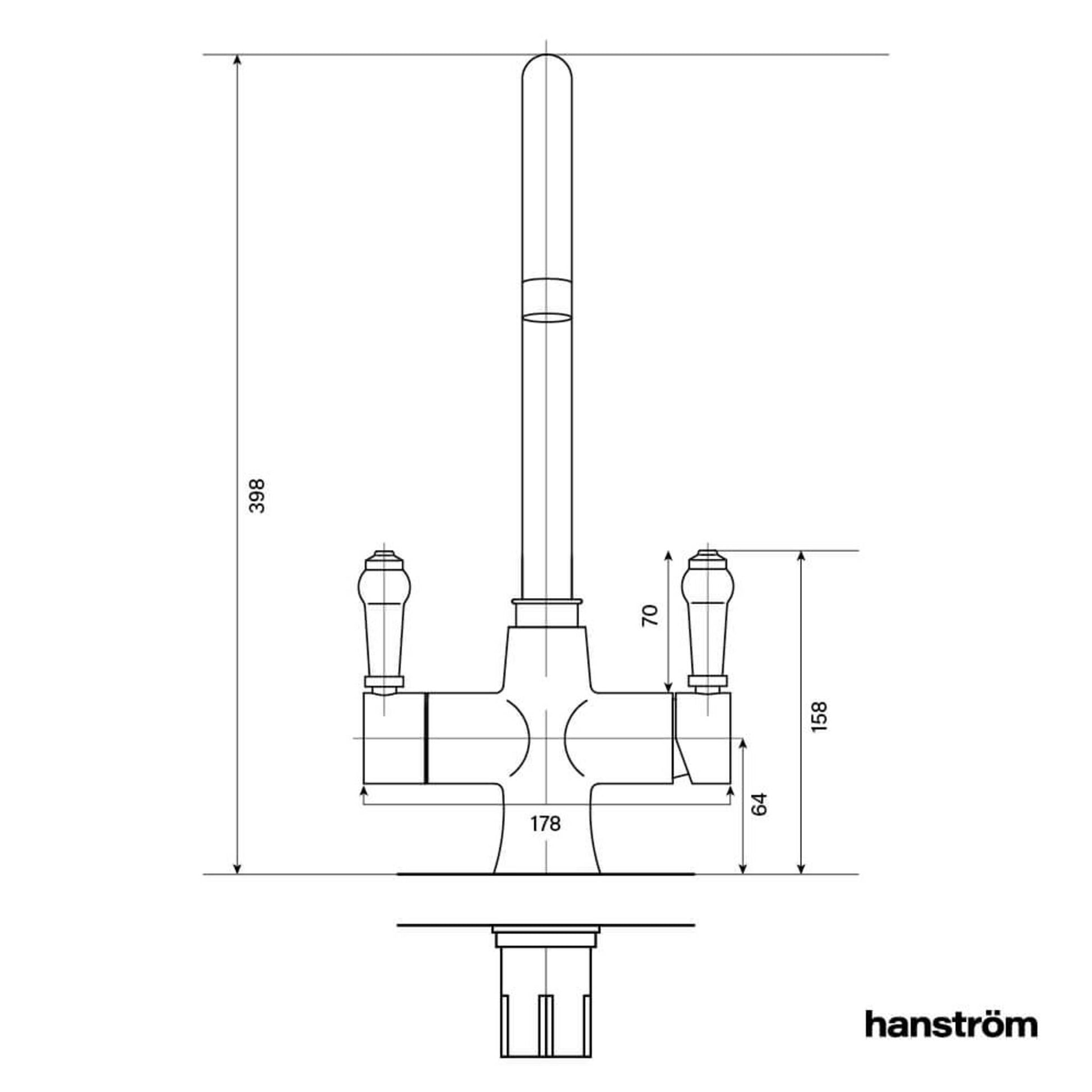 Hanstrom 3 - in - 1 Traditional Instant Boiling Water Swivel Tap - The Tap Specialist