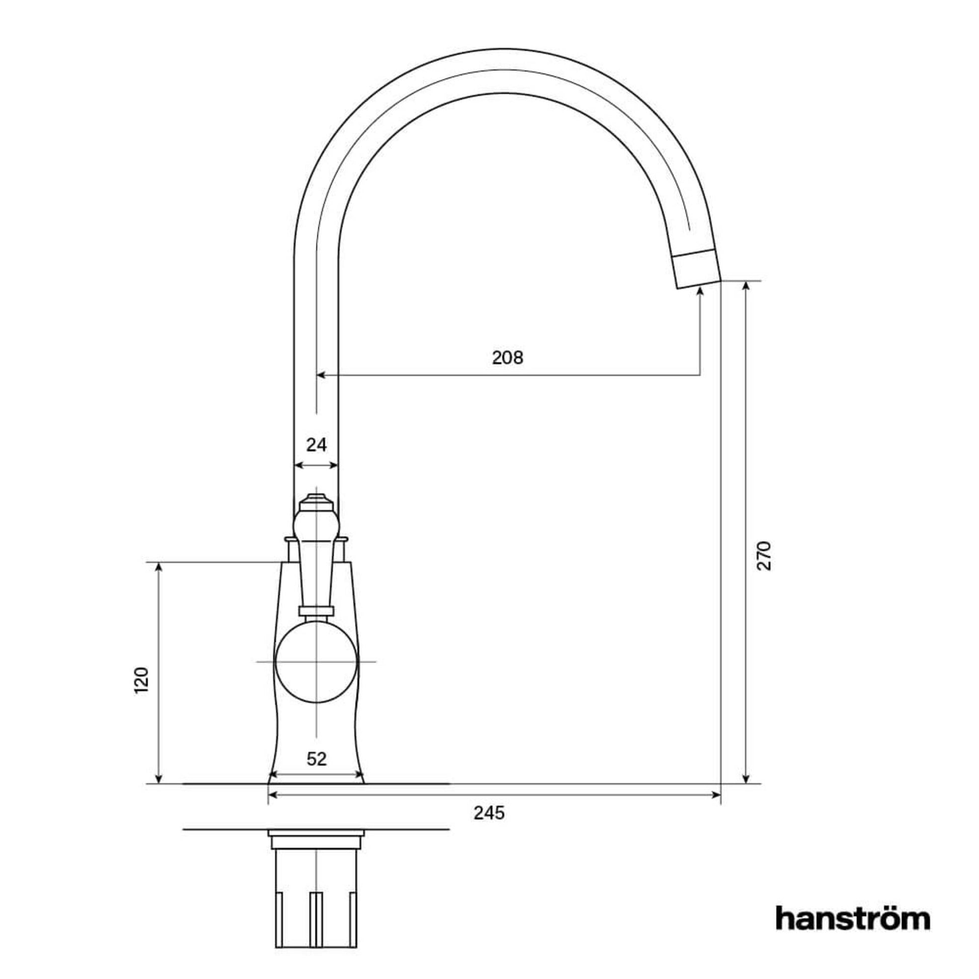 Hanstrom 3 - in - 1 Traditional Instant Boiling Water Swivel Tap - The Tap Specialist