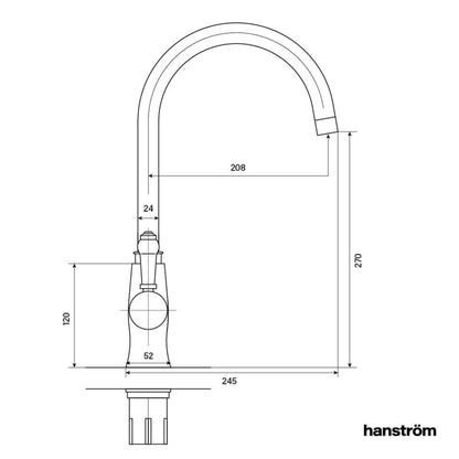 Hanstrom 3 - in - 1 Traditional Instant Boiling Water Swivel Tap - The Tap Specialist