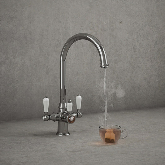 Hanstrom 3 - in - 1 Traditional Storan Pro Instant Boiling Water Swivel Tap - The Tap Specialist