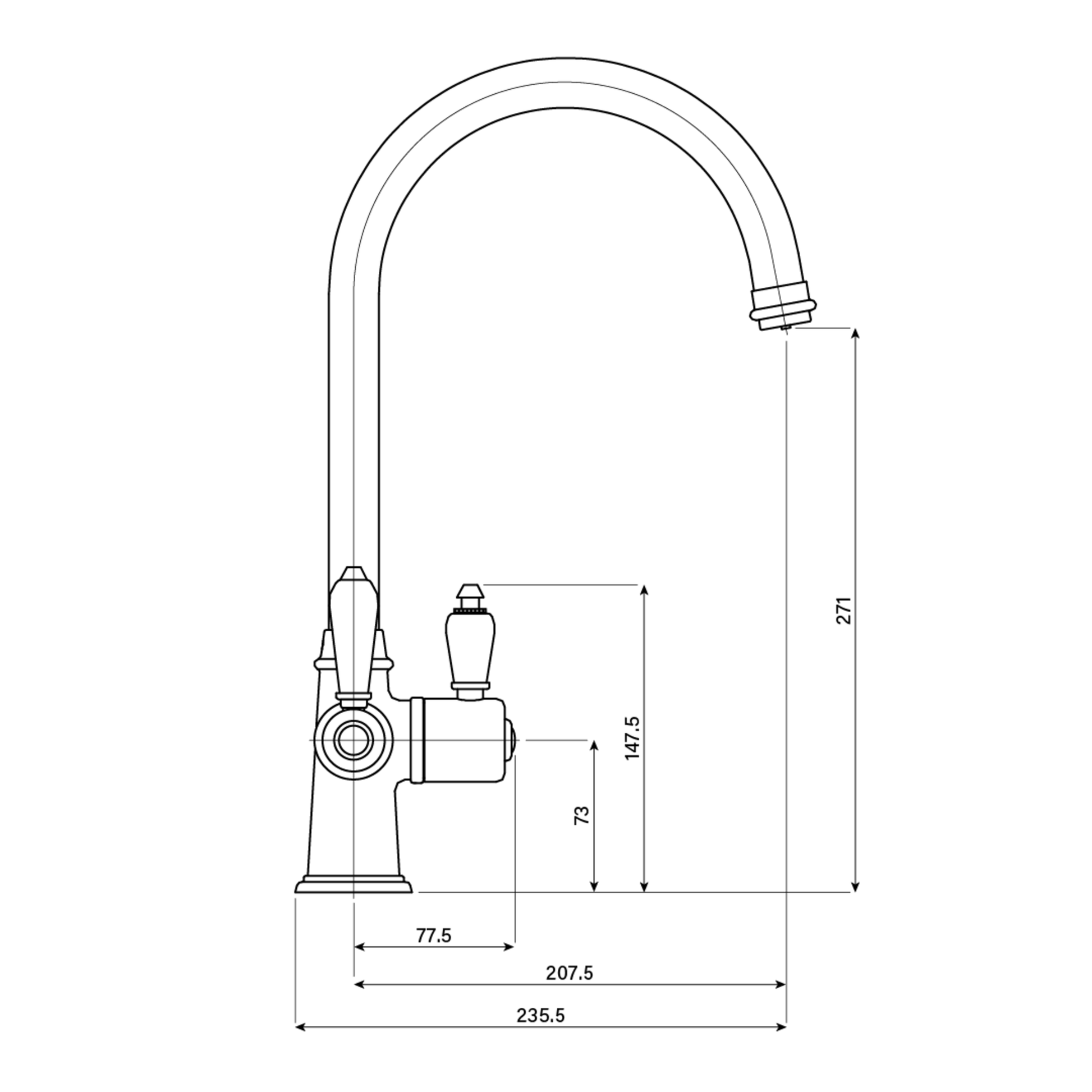 Hanstrom 3 - in - 1 Traditional Storan Pro Instant Boiling Water Swivel Tap - The Tap Specialist