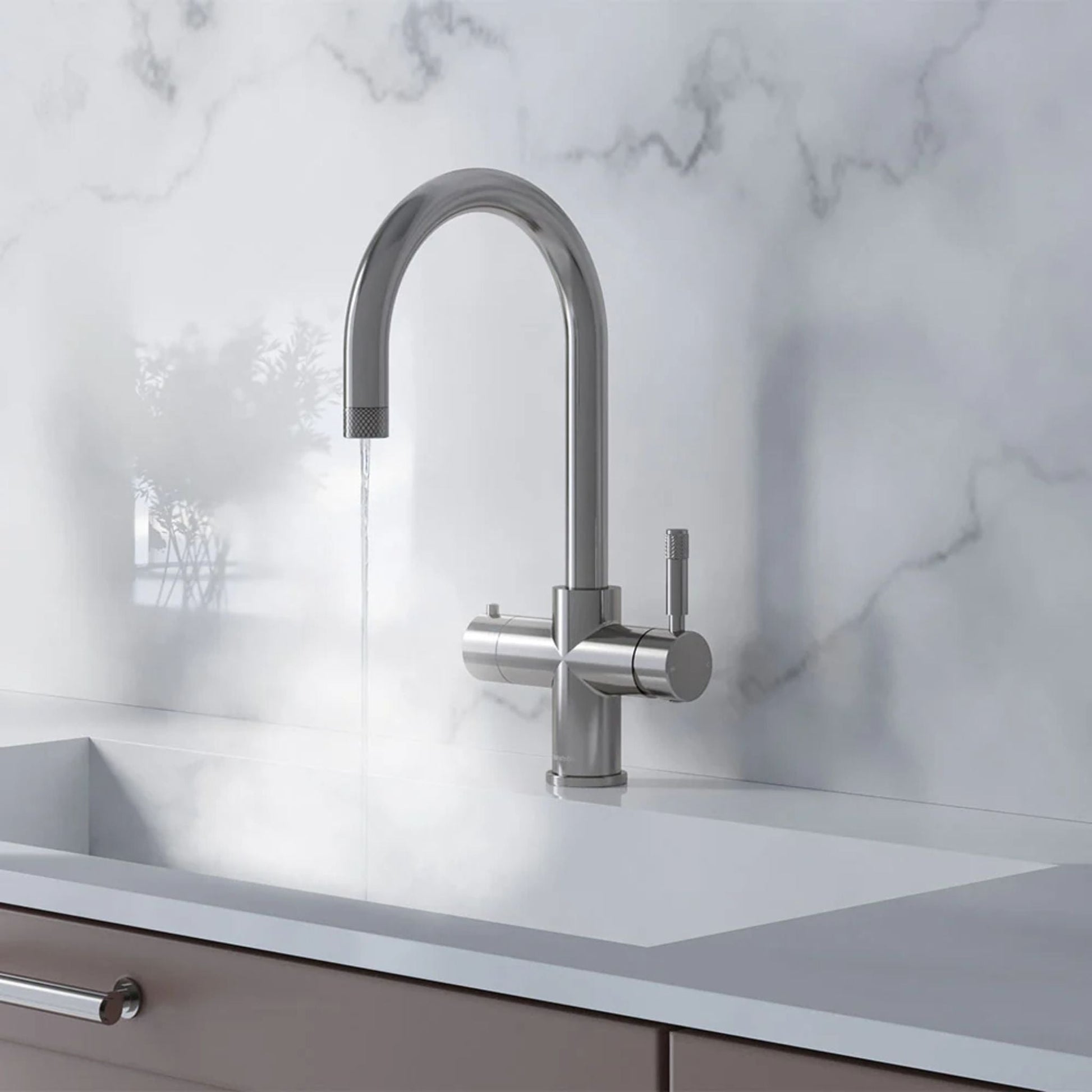 Hanstrom 4 - in - 1 Swan Instant Boiling Water Tap - The Tap Specialist