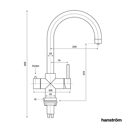 Hanstrom 4 - in - 1 Swan Instant Boiling Water Tap - The Tap Specialist