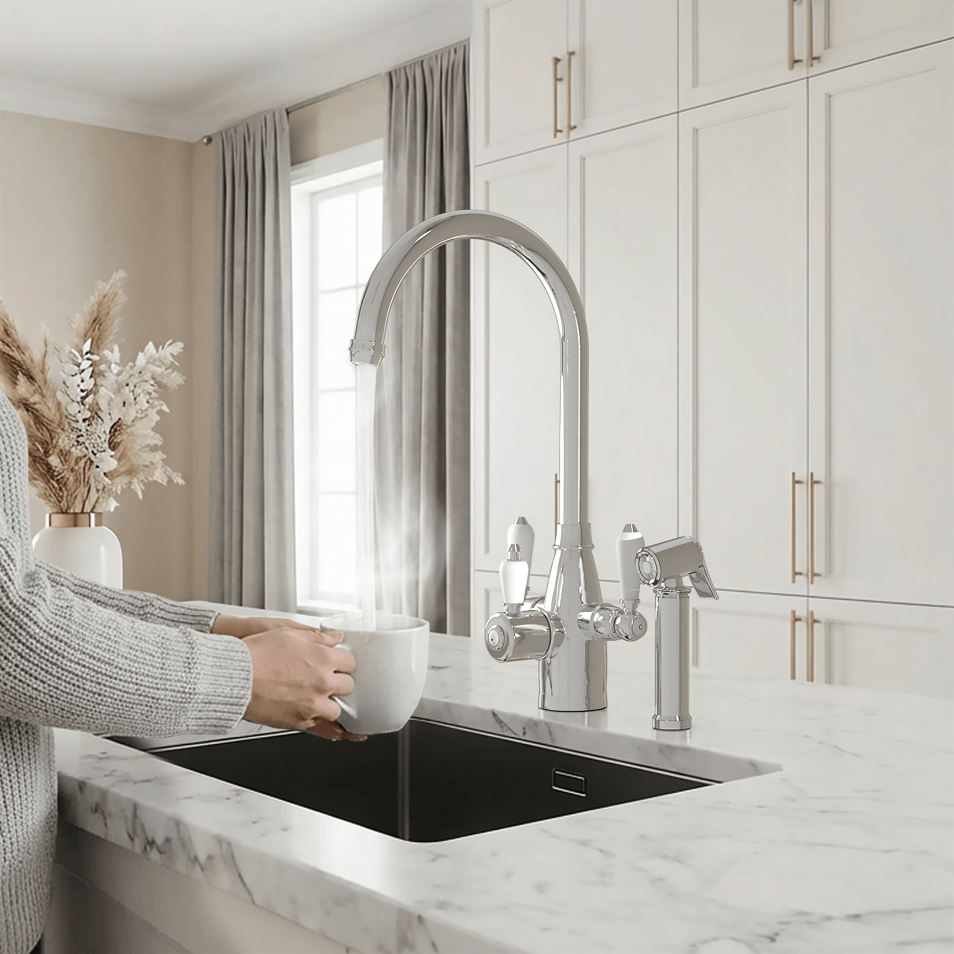 Hanström Tate 3 - in - 1 + Spray Instant Boiling Water Tap - The Tap Specialist