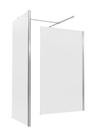 Iconix 1100mm Wetroom Panel & Support Bar - Chrome - The Tap Specialist