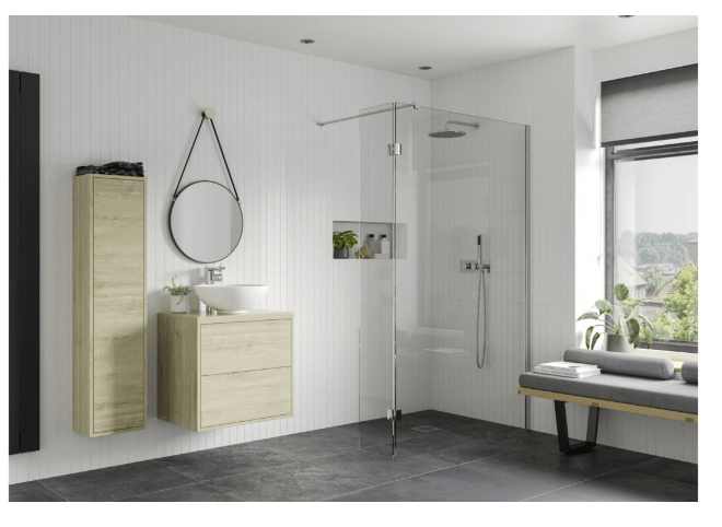 Iconix 1100mm Wetroom Panel & Support Bar - Chrome - The Tap Specialist