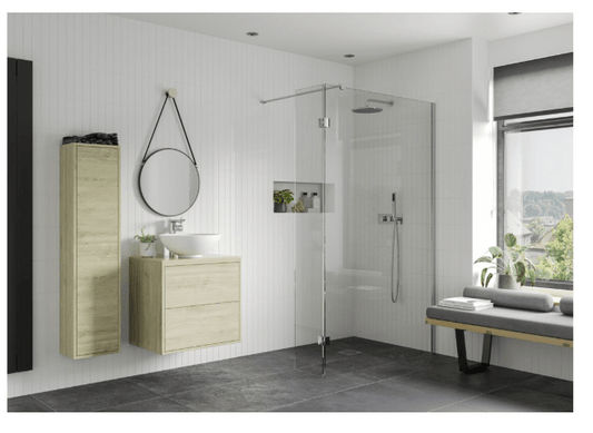 Iconix 1100mm Wetroom Panel & Support Bar - Chrome - The Tap Specialist