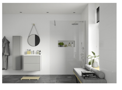 Iconix 1100mm Wetroom Panel & Support Bar - Chrome - The Tap Specialist