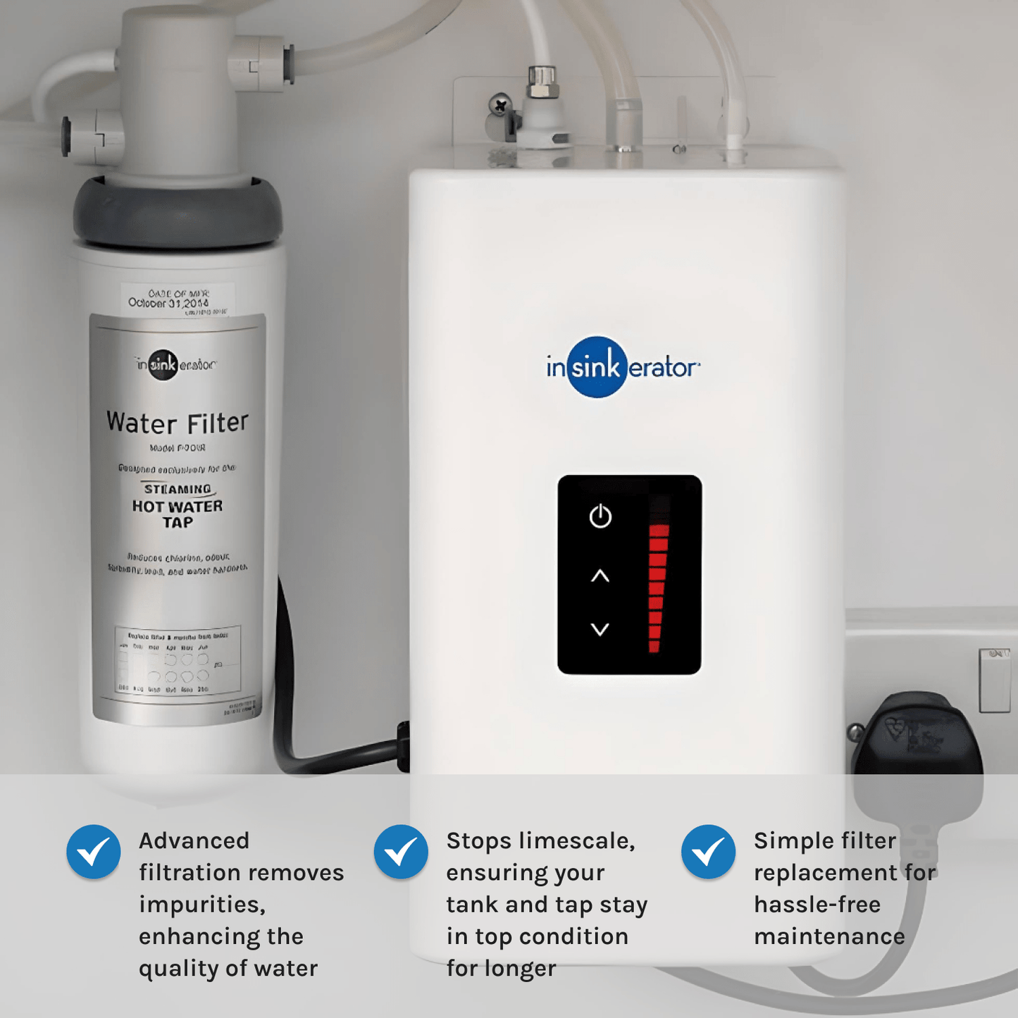 InSinkErator 3N1 J Shape Steaming Hot Tap with NeoTank And Filter Kit - The Tap Specialist
