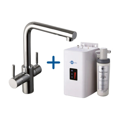 InSinkErator 3N1 L Spout Steaming Hot Water Tap With Neo Boiler Tank and Filter Kit - The Tap Specialist