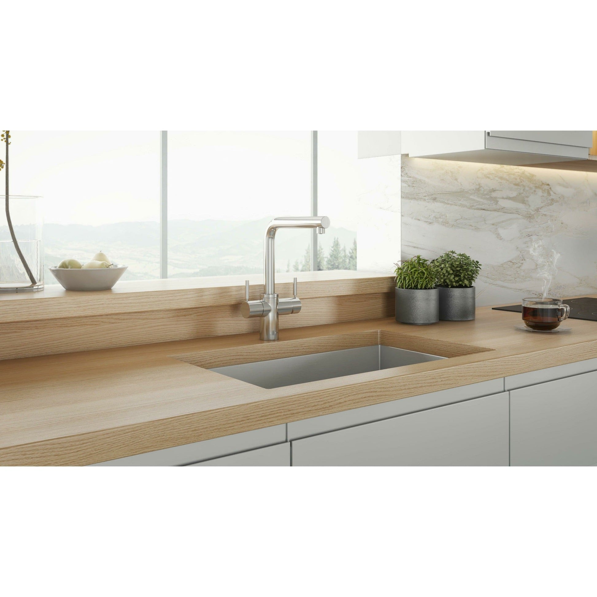 InSinkErator 3N1 L Spout Steaming Hot Water Tap With Neo Boiler Tank and Filter Kit - The Tap Specialist