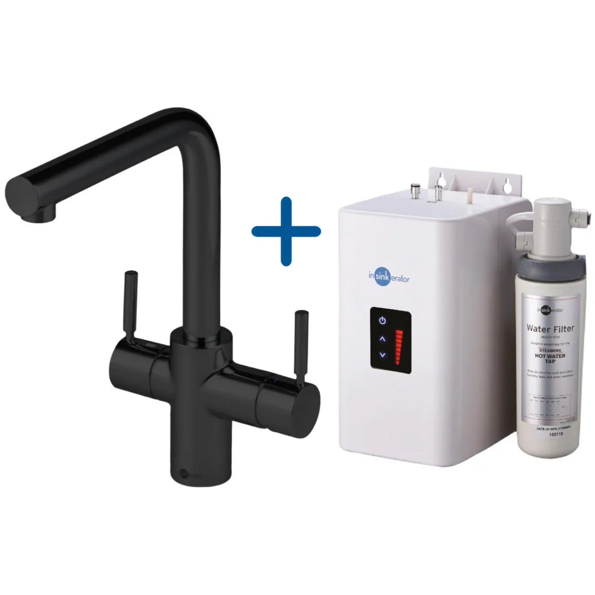 InSinkErator 3N1 L Spout Steaming Hot Water Tap With Neo Boiler Tank and Filter Kit - The Tap Specialist
