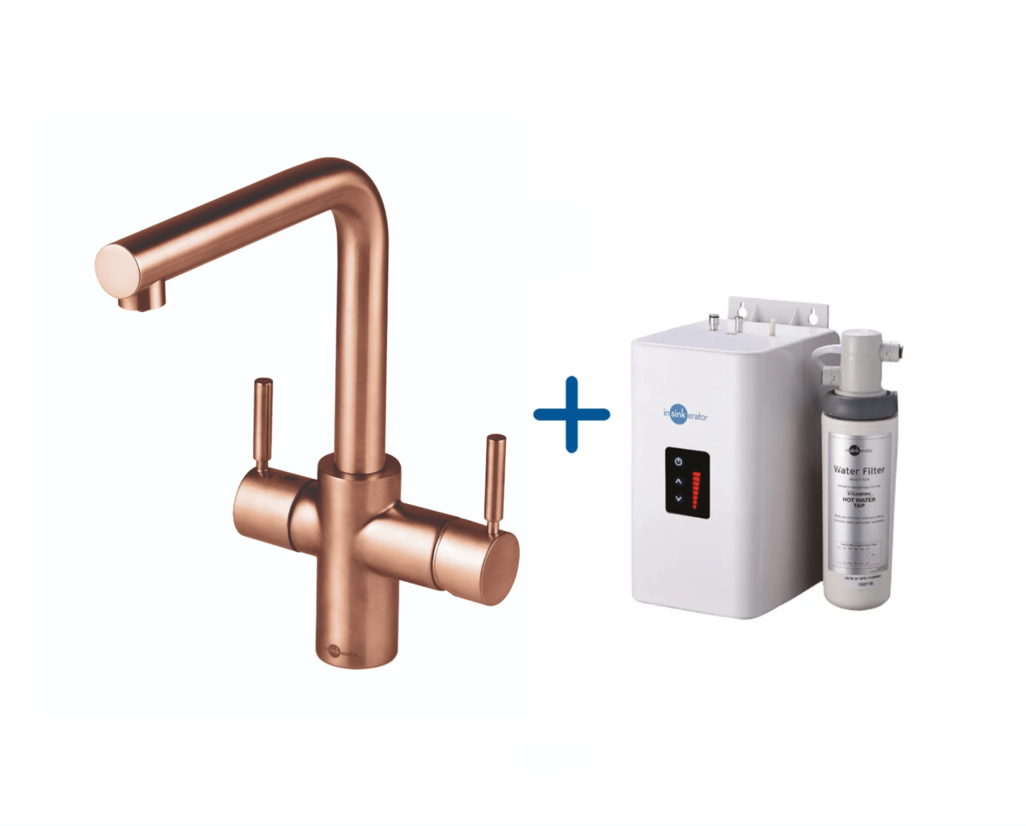 InSinkErator 3N1 L Spout Steaming Hot Water Tap With Neo Boiler Tank and Filter Kit - The Tap Specialist